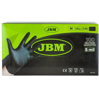 GANTS NITRILE &quot;NITRILE STANDARD&quot; M. 100PCS 5.0MIL NOIR JBM, 54151J
