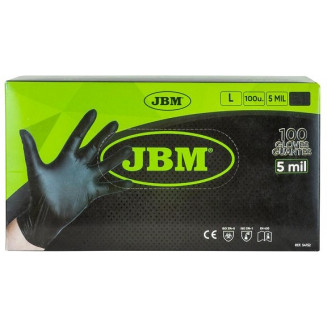 GANTS NITRILE &quot;NITRILE STANDARD&quot; L. 100PCS 5.0MIL NOIR JBM, 54152J