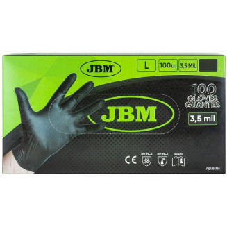 GANTS NITRILE &quot;NITRILE LIGHT&quot; L. 100PCS 3.5MIL NOIR JBM, 54156J