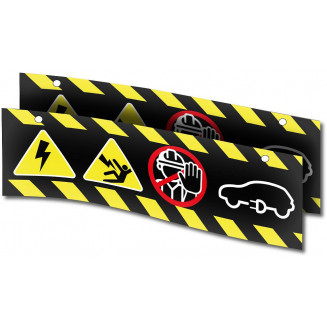 ZONE DE RISQUE POUR VOITURES ÉLECTRIQUES/ÉTIQUETTE HAUTE TENSION 165X500MM JBM, 54322J