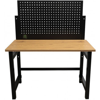 VINKBART ARBETSBORD MED PERFORERAD VÄGG 1200X640MM. H=1440MM. LAGERKRAFTA 150KG JBM, 54328J