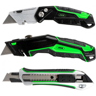 3-OS. ENSEMBLE DE COUTEAUX À PEINTURE COUTEAU CONVENTIONNEL &quot;ALLCUT&quot;. COUTEAU TRAPÉZOÏDAL. COUTEAU TRAPÉZOÏDAL PLIANT JBM, 54331J