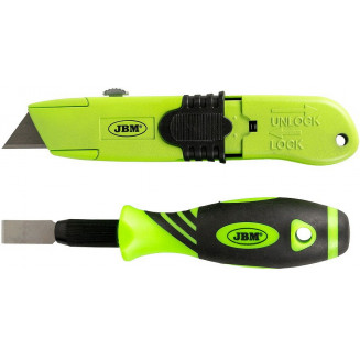 2-OS. SET RASCHIETTO E COLTELLO PER VERNICIATURA &quot;MULTI&quot; (CON LAME DI RICAMBIO) JBM, 54505J