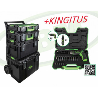 4-MOODULIGA TÖÖRIISTAKOHVER &quot;ONE SYSTEM&quot; RATASTEL + TASUTA AKUKRUVIKEERAJA JBM, 54518J-K