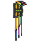 9-OS. L-TORX AVAGA KOMPL. T10-T50. VÄRVILINE+FOSFAADITUD. S2 TERAS JBM