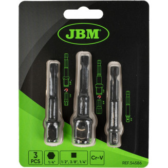 3-OS. JEU DADAPTATEURS DE FORET POUR ENTRAÎNEMENT DE CHUCKLETS 1/4&quot;+3/8&quot;+1/2&quot; JBM, 54586J