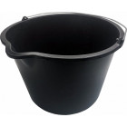 MIXING BUCKET/CONSTRUCTION BUCKET WITH SPOUT AND HANDLE 12L PLASTIC BLACK 230X305MM