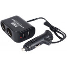 Tupakansytyttimen pistoke 2-NE + 2XUSB 3.1A 12/24V CARMOTION