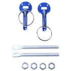 ENGINE COVER MOUNTING HOOKS BLUE/SILVER SET