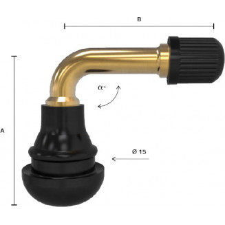 VALVOLA TL TR527/TU800 (W0527) MOTO. ANGOLO 90. L=32,5+30MM, 5870527
