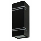 230V VÄLISVALGUSTI SEINALE QUAZAR 7 MUST GU10 MAX 2X11W 250X85X87MM IP44 KOBI