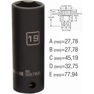 1/2&quot; LANG SLAGSPATRON 19MM. STEELMAN PRO/JS 28X78MM, 62-90-645