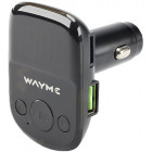 VOLTMETRO + CARICABATTERIE RAPIDO 2XUSB + TRASMETTITORE FM + MANI LIBERE 12/24V 25W WAYME