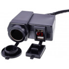 VOLTMETER + 2XUSB + SIG. IGNITION SOCKET WITH SWITCH 4.2A FOR MOTORCYCLE CARMOTION