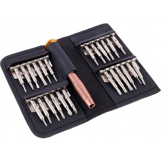 25-PIECE. SCREWDRIVER WITH INTERCHANGEABLE BITS. FOR PRECISION WORKS CARMOTION, 63413C