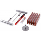 TUBELESS TIRE REPAIR KIT IN CASE (GREASERS+STUDS+GLUE) CARMOTION