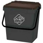 BUCKET/BIO CONTAINER WITH LID 30L PLASTIC BROWN 390X305X400MM