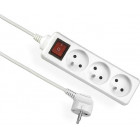 OFFICE EXTENSION CORD WITH SWITCH 3 SOCKETS 5M 3X1.0MM2 WHITE MADE IN POLAND
