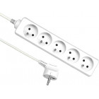 OFFICE EXTENSION CABLE 5 SOCKET 1.5M 3G1.0MM² 10A WHITE MADE IN POLAND