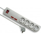 KONTORI PIKENDUSJUHE LÜLITIGA ELEKTROONIKA KAITSEGA 4 PESA 1.5M 3X1.0MM2 VALGE