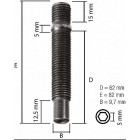 ШПИЛЬКА TP12X1,5/80 (P80) PRA82CH5 С ДВОЙНОЙ РЕЗЬБОЙ