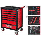 215-PIECE TOOL TROLLEY WITH TOOLS RACINGLINE 7-DRAWER RED/BLACK KS TOOLS