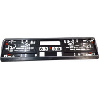 LICENSE PLATE BASE BLACK WITH RUBBER PADS WITH GREY LINES TOP4 (NUMBER BASE) M+