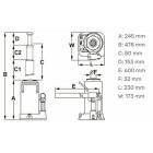 BOTTLE JACK 20T 245-478MM PNEUMATIC DRIVE OMEGA