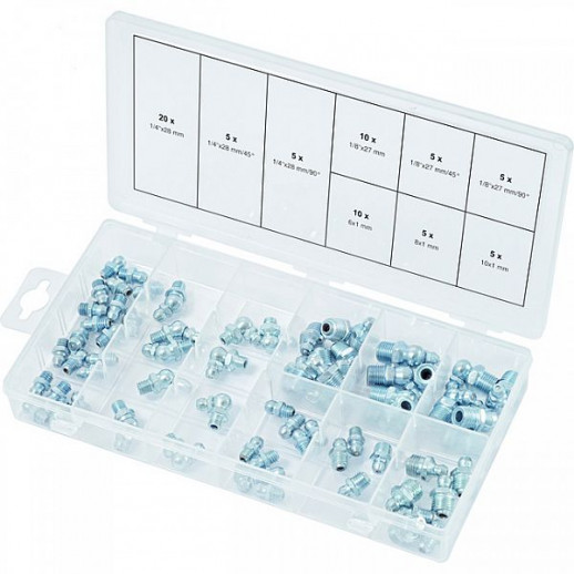 70-PIECE GREASE NIPPLE SET. INCH AND METRIC KS TOOLS