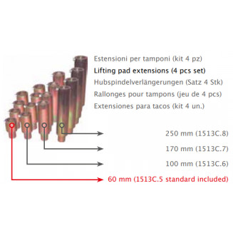 APAC 1513C.6 SOLLEVAZAMPE COMPL. 100MM (PER CARRELLO ELEVATORE 1513D JT. 4 PZ), 998019150