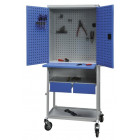 TOOL CABINET 1930X815MM. TUBULAR FRAME. WHEELS. PERFO+DRAWERS. DEPTH 600MM MALOW