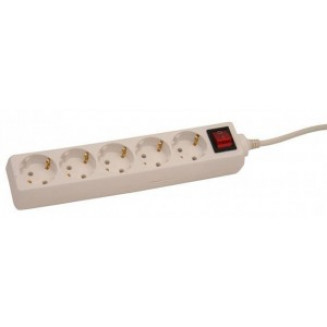 ALARGADOR OFICINA CON INTERRUPTOR 5 TOMAS 5M 3X1.0MM2 BLANCO, 999042699