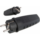 PLUG IP44 230V STRAIGHT. BLACK