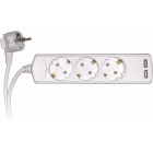 OFFICE EXTENSION CORD 3 SOCKETS+2-USB 1.5M 3X1.0MM2 WHITE