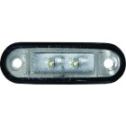 KÜLJETULI LED. PUNANE VALGE KLAASIGA. 12/24V 0.5M KAABEL 78X22X18MM