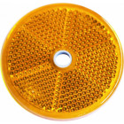 ROUND REFLECTOR YELLOW 60MM. WITH TAPE AND HOLE
