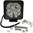 WORK LIGHT WITH SWITCH 9 LED 27W 10-30V 2000LM 110X128X55MM CLEAR GLASS