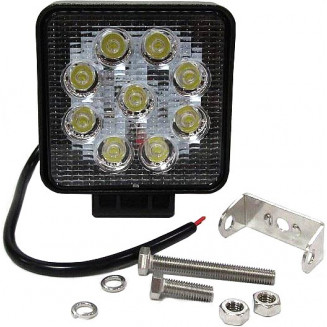 FARO DA LAVORO CON INTERRUTTORE 9 LED 27W 10-30V 2000LM 110X128X55MM VETRO TRASPARENTE, 999172670