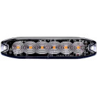 STROBO LAMPEGGIANTE GIALLO 6 LED 12/24V. BASSO 130X30X7MM