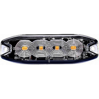 STROBO LAMPEGGIANTE GIALLO 4 LED 12/24V. BASSO 98X30X8MM, 999206000