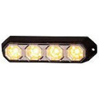 STROBE FLASHING LIGHT YELLOW 4-LED 12/24V. 143X38X35MM