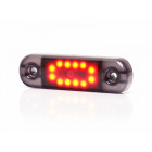 KÜLJETULI LED 12/24V PUNANE TUMEDA KLAASIGA12-LED 84X25X11MM