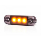 SIDE LIGHT LED 12/24V YELLOW WITH DARK GLASS 3-LED 84X25X11MM