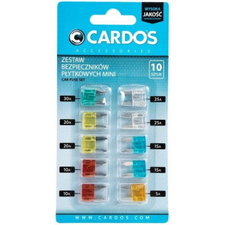 KIT FUSIBLES &quot;MINI&quot; 5/7.5/10X2/15X2/20X2/25/30A 10PCS CARDOS, AA301M