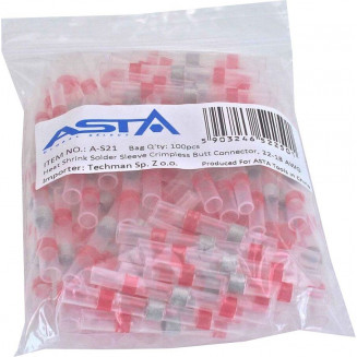 ALVA TERMĒJUMS SARAUKŠAMAIS TURPINĀJUMA KABEĻA GALS 100GAB. 0,5–1,0 MM²/ 1,3–2,7 MM ASTA, ASTA-S21