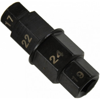 CLÉ POUR ARBRE DE ROUE DE MOTO 17/19/22/24MM HEX GEKO, G02685