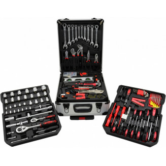 187-OS. SET UTENSILI 1/2&quot;+1/4&quot; IN VALIGETTA DI ALLUMINIO GEKO, G10855