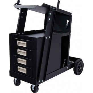 CHARIOT DE SOUDAGE MOBILE + ARMOIRE AVEC 4 TIROIRS SUR ROULETTES GEKO, G80088