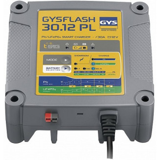 AKKULATURI GYSFLASH 30.12 12V 30A 7-375AH PB+LITIUM GYS, GYS029668
