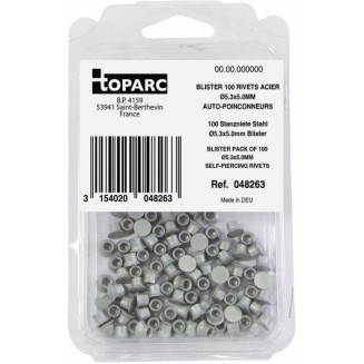 100 SELF PIERCING STEEL RIVETS STEEL Ø5.3X5.0MM - BLISTER PACK GYS, GYS048263